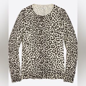 J. Crew Cotton Teddie Sweater in Leopard, Size Medium